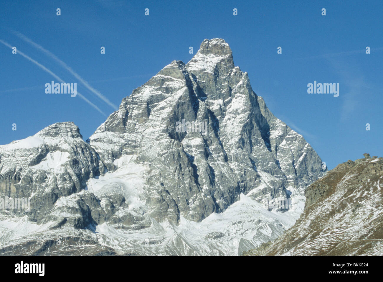Cervino (Matterhorn), Cervinia, alpi, valle d'Aosta, Italia Foto Stock