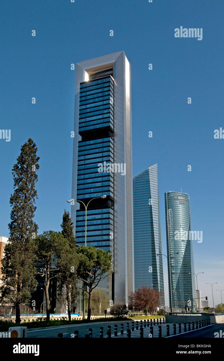 Madrid Cuatro Torres Torre Caja quartiere degli affari Foto Stock