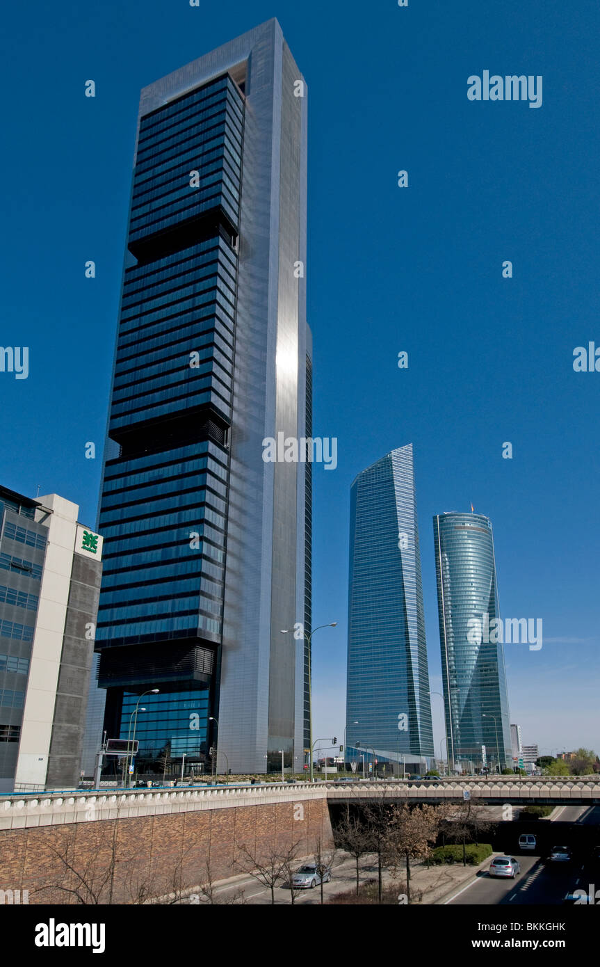 Madrid Cuatro Torres Torre Caja quartiere degli affari Foto Stock