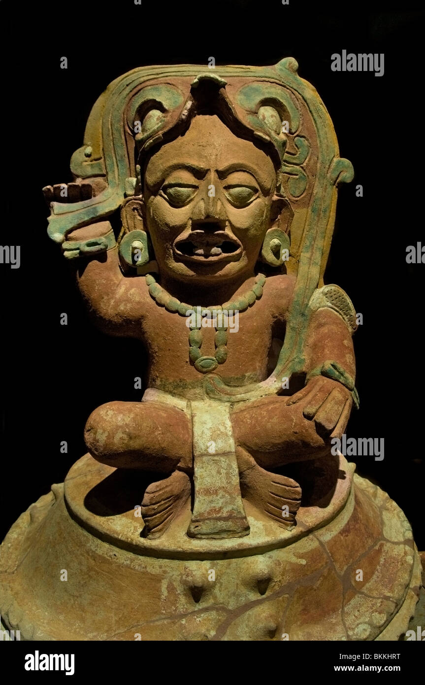 Maya urna dio Sole Kinich Ahau 600 - 900 DC Messico Guatemala messicano del Guatemala Foto Stock