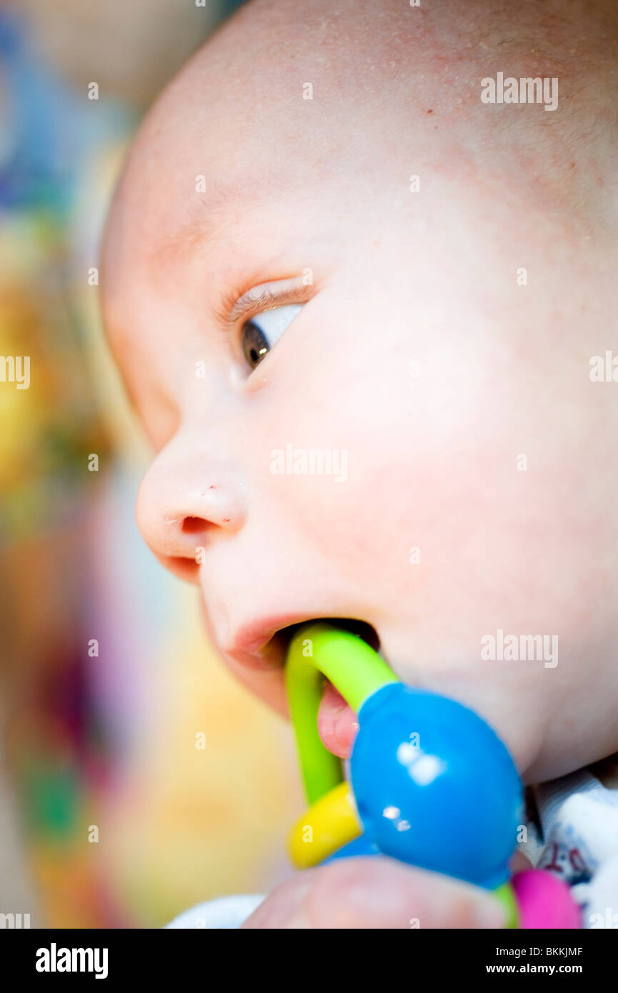 Baby con il succhietto nella bocca Foto Stock