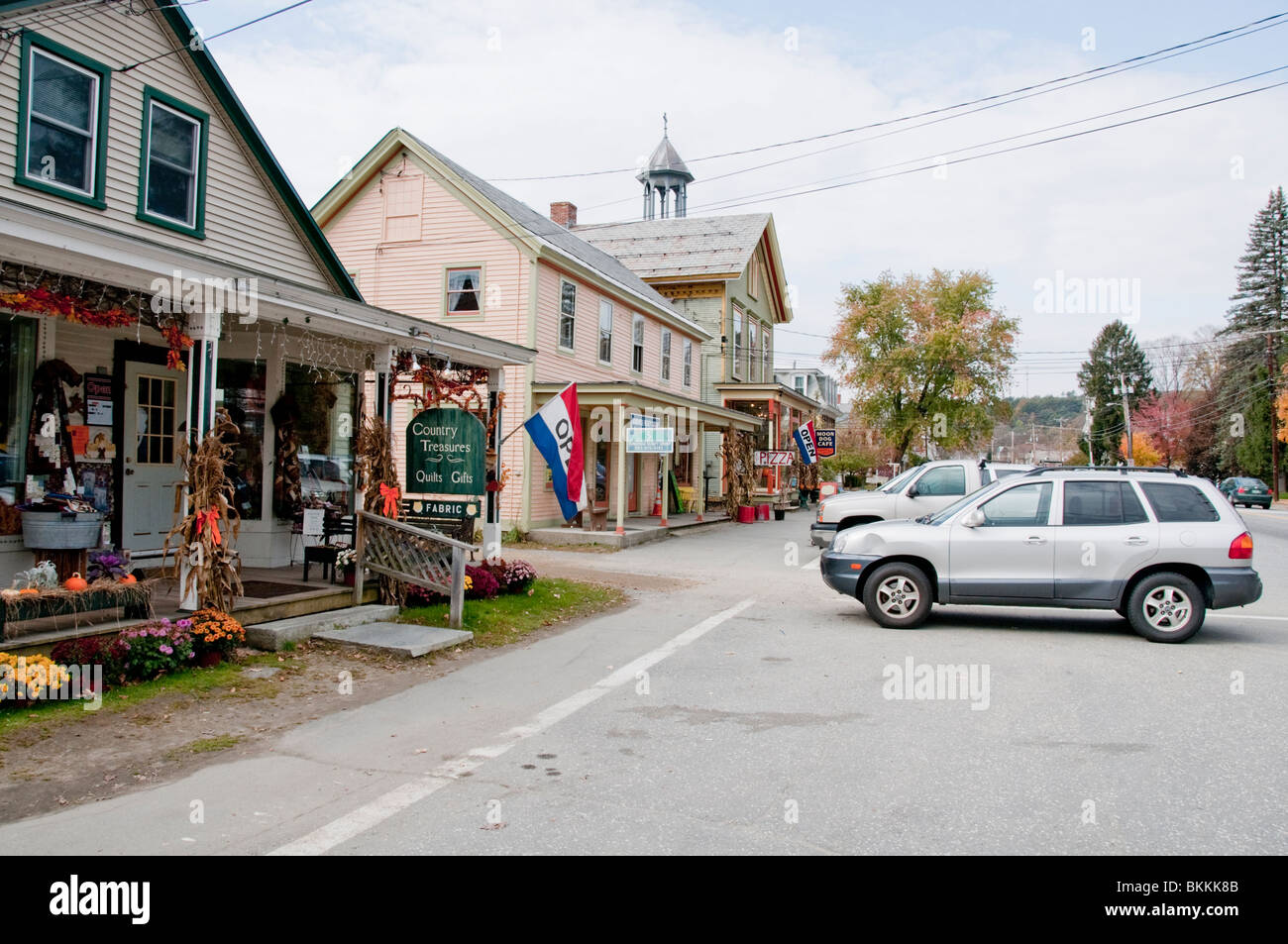 Chester, casa,negozi,High Street,Vermont,New England,USA Foto Stock