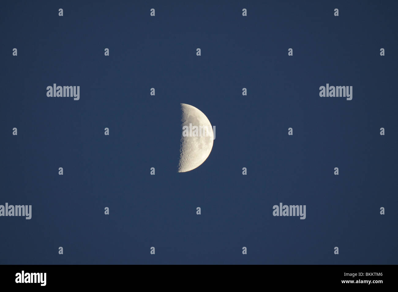 Half moon satellite lunare corpo celeste Foto Stock