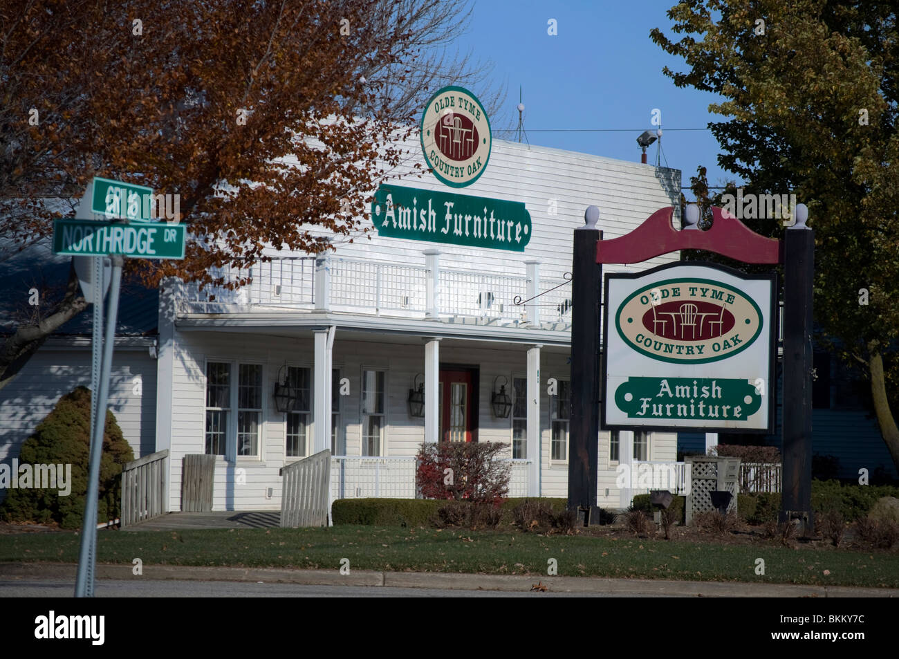 Old Tyme Paese Amish Oak Furniture Store in Shipshewana, Indiana Foto Stock