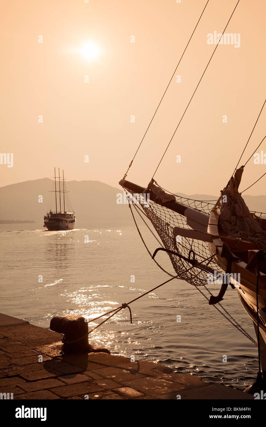 Croazia, Dalmazia, costa dalmata, Isola di Korcula Korcula Harbour Foto Stock