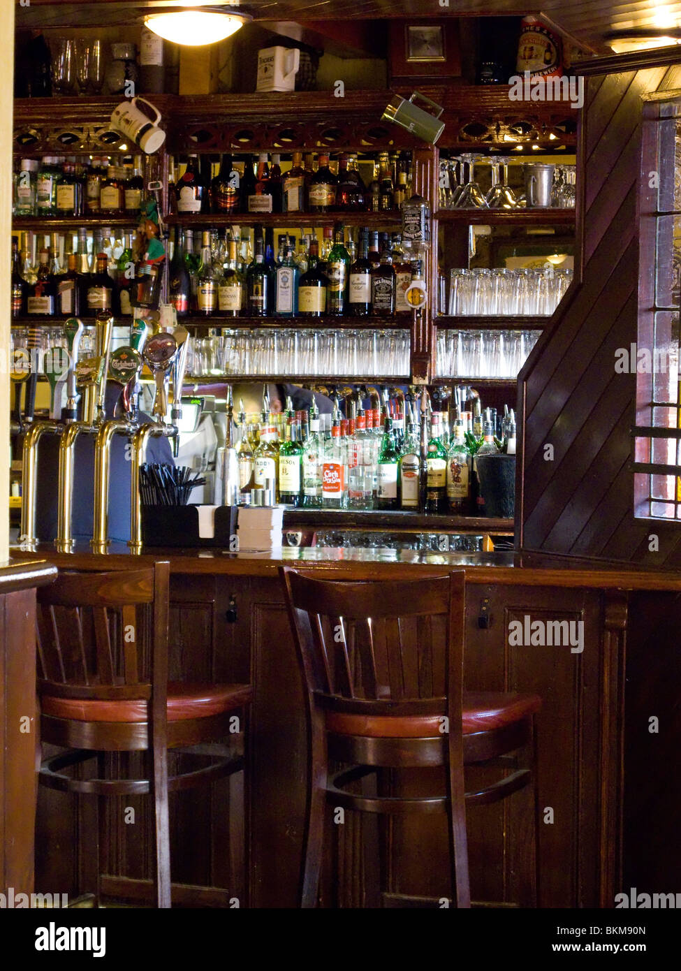 Interno di un Bar Irlandese Tradizionale Foto Stock