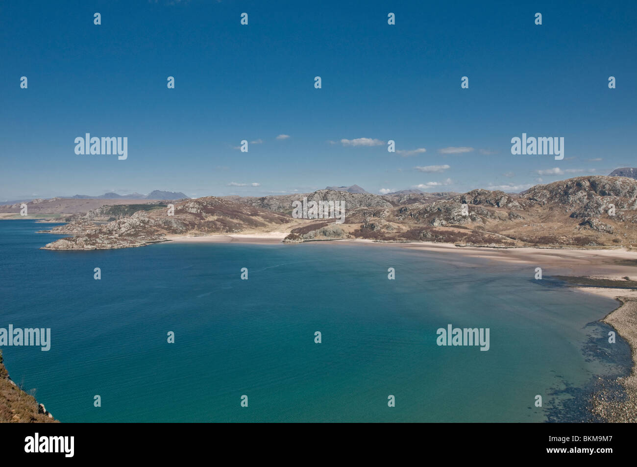 Guardando oltre Gruinard Bay & Spiaggia Gruinard nr Paisley Ross & Cromarty Highland Scozia Scotland Foto Stock