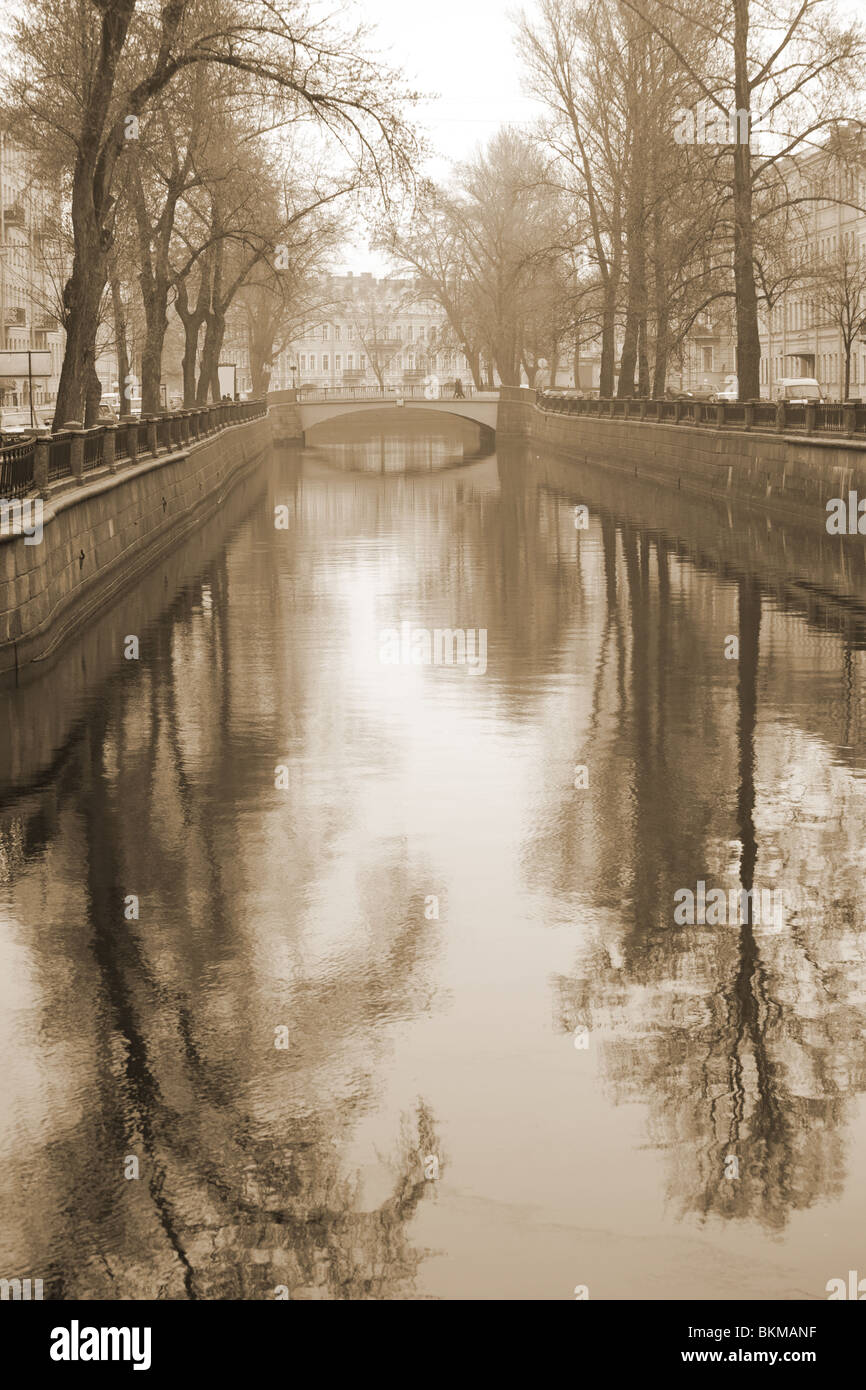 Il griboyedov canal quay, San Pietroburgo, Russia. Foto Stock