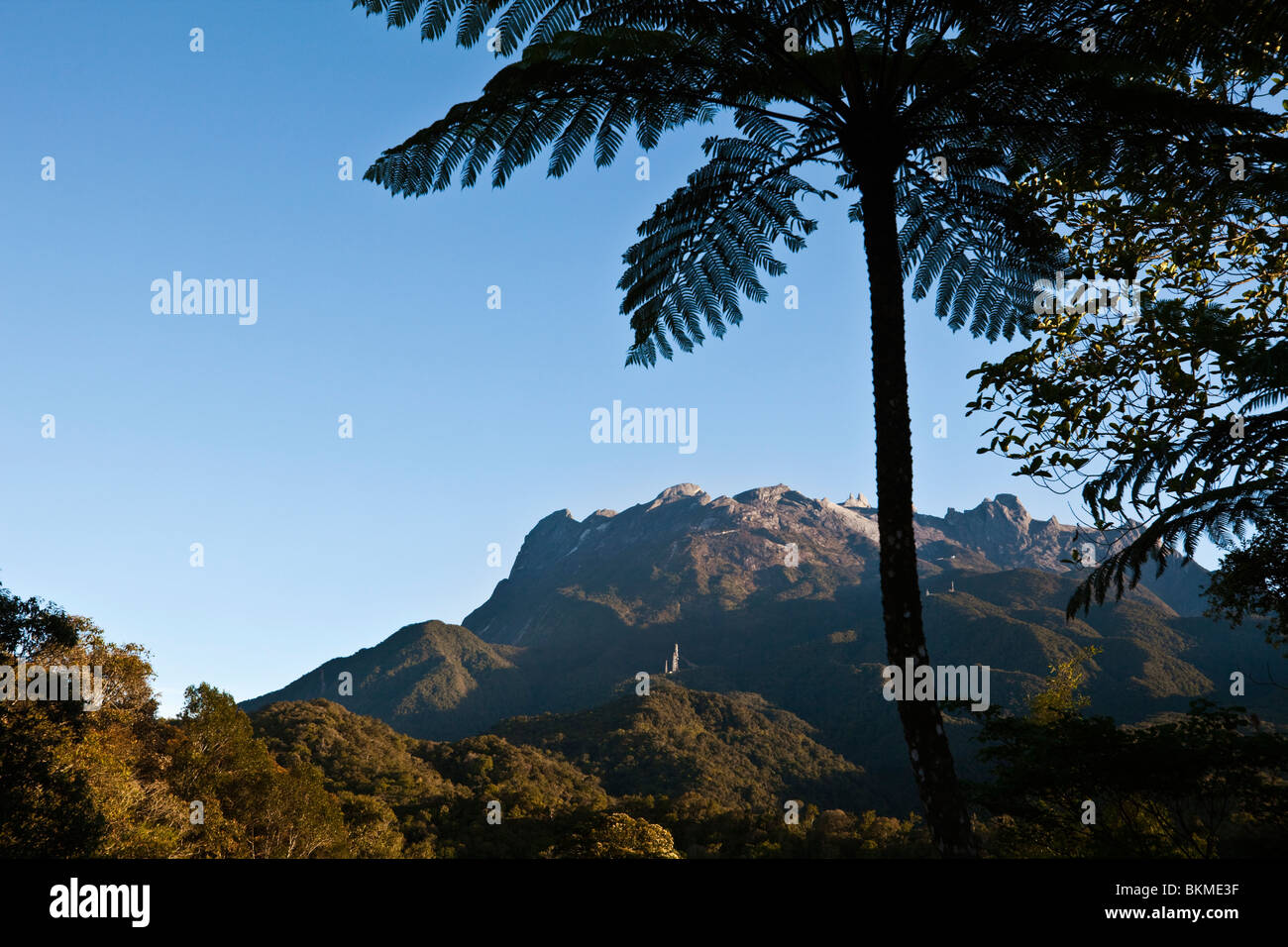 Il misuratore di 4100 picco di Mt Kinabalu - sud est asiatico la montagna più alta. Kinabalu National Park, Sabah Borneo Malese. Foto Stock