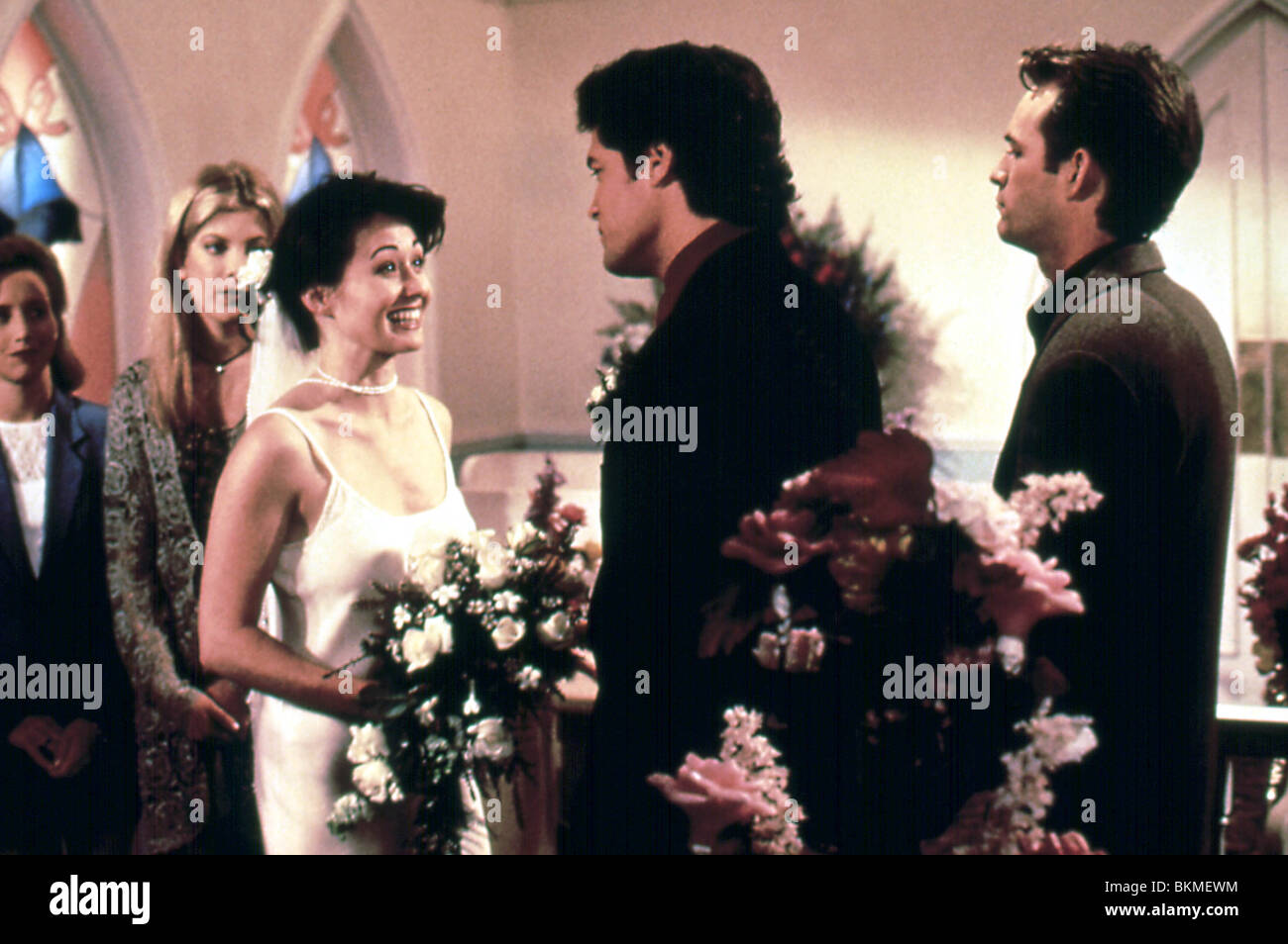 BEVERLY HILLS 90210 (TV) Gabrielle Carteris, Tori Spelling, Shannen Doherty, DAVID GAIL, LUKE PERRY BHN 229 Foto Stock