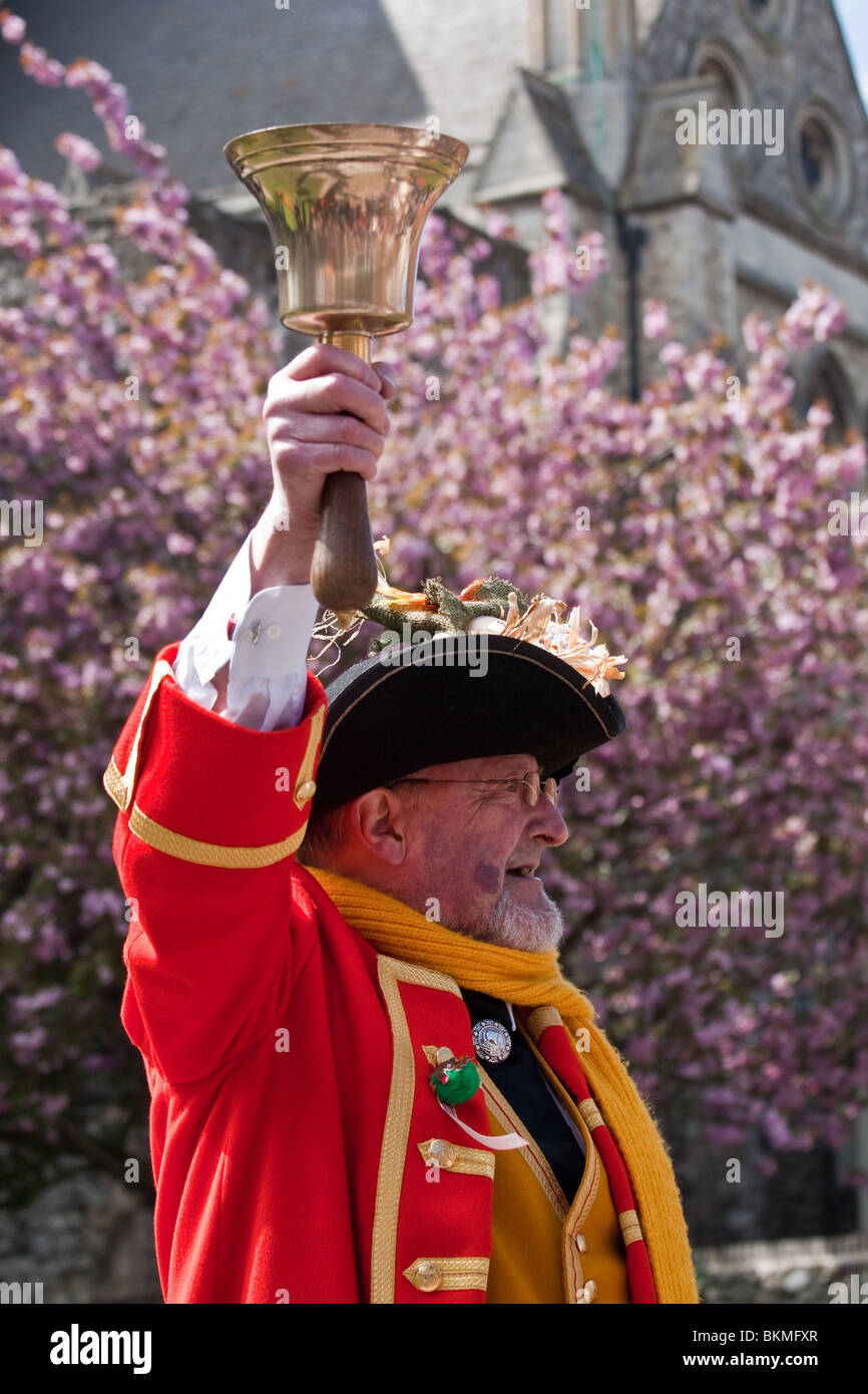 Robin Burfoot Town Crier di Rochester Kent Foto Stock