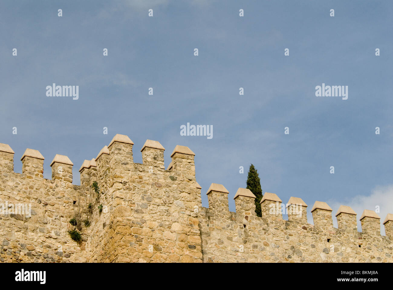 In prossimità del castello merlature a Antequera, Andalusia Foto Stock