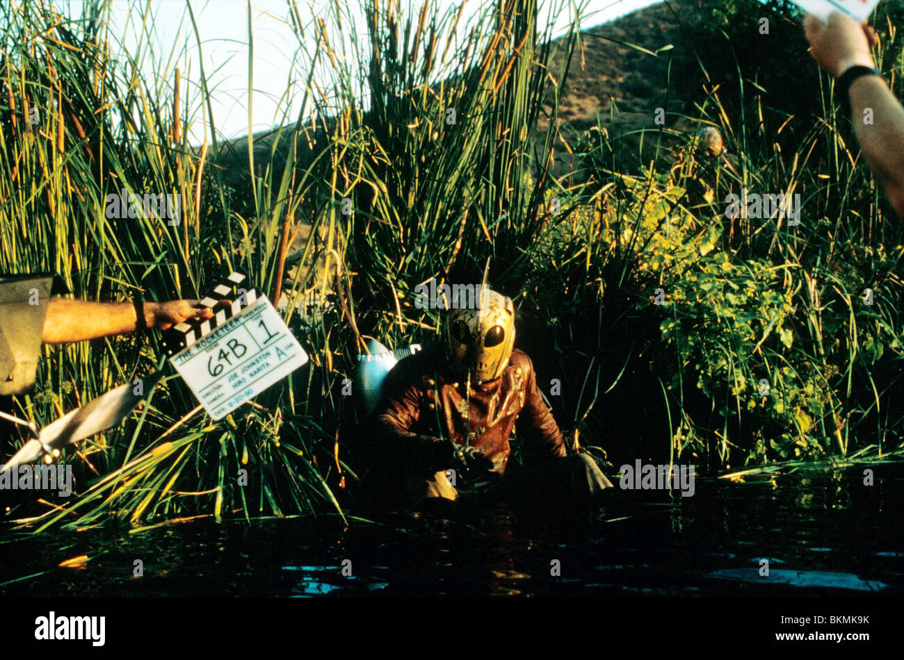 Le riprese di produzione (ALT) ubicazione (ALT) dietro le quinte (ALT) SUL SET (ALT) O/S 'ROCKETEER' (1991) RKT 001 Foto Stock