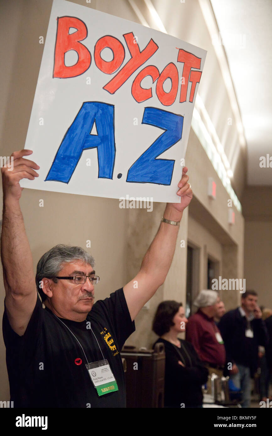 Protesta contro Arizona la legge sull'immigrazione Foto Stock