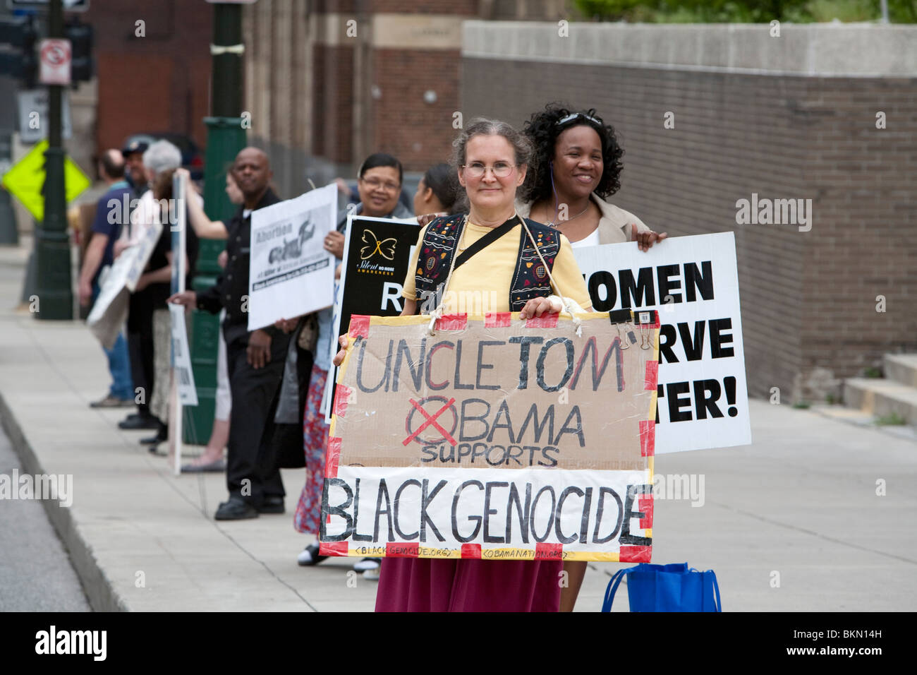 Dimostranti Anti-Abortion Foto Stock