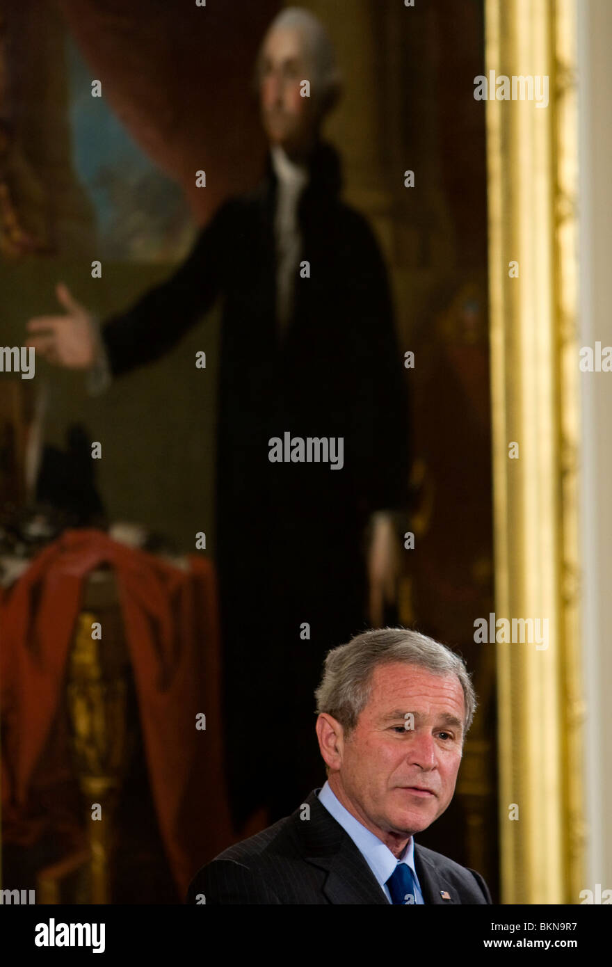 Il Presidente George W Bush. Foto Stock