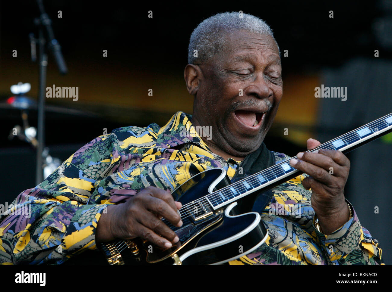 BB King esegue a Bonnaroo. Foto Stock