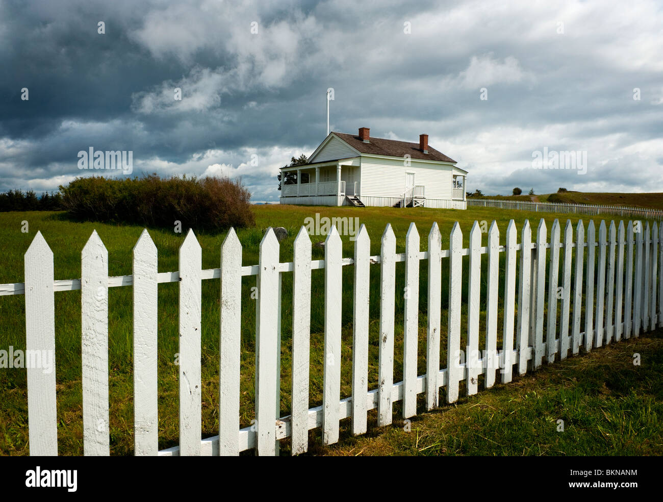 American Camp ufficiali quarti situato su San Juan isola nel National Historic Park nello Stato di Washington. Sito di "Suino la guerra". Foto Stock