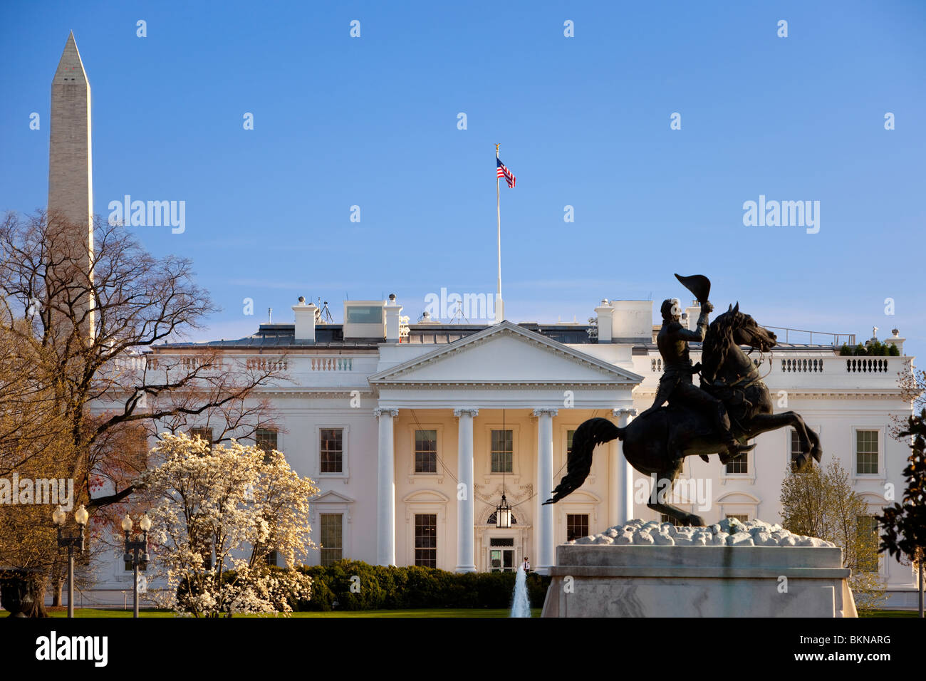 Statua di Andrew Jackson davanti alla Casa Bianca di Washington, DC, Stati Uniti d'America Foto Stock