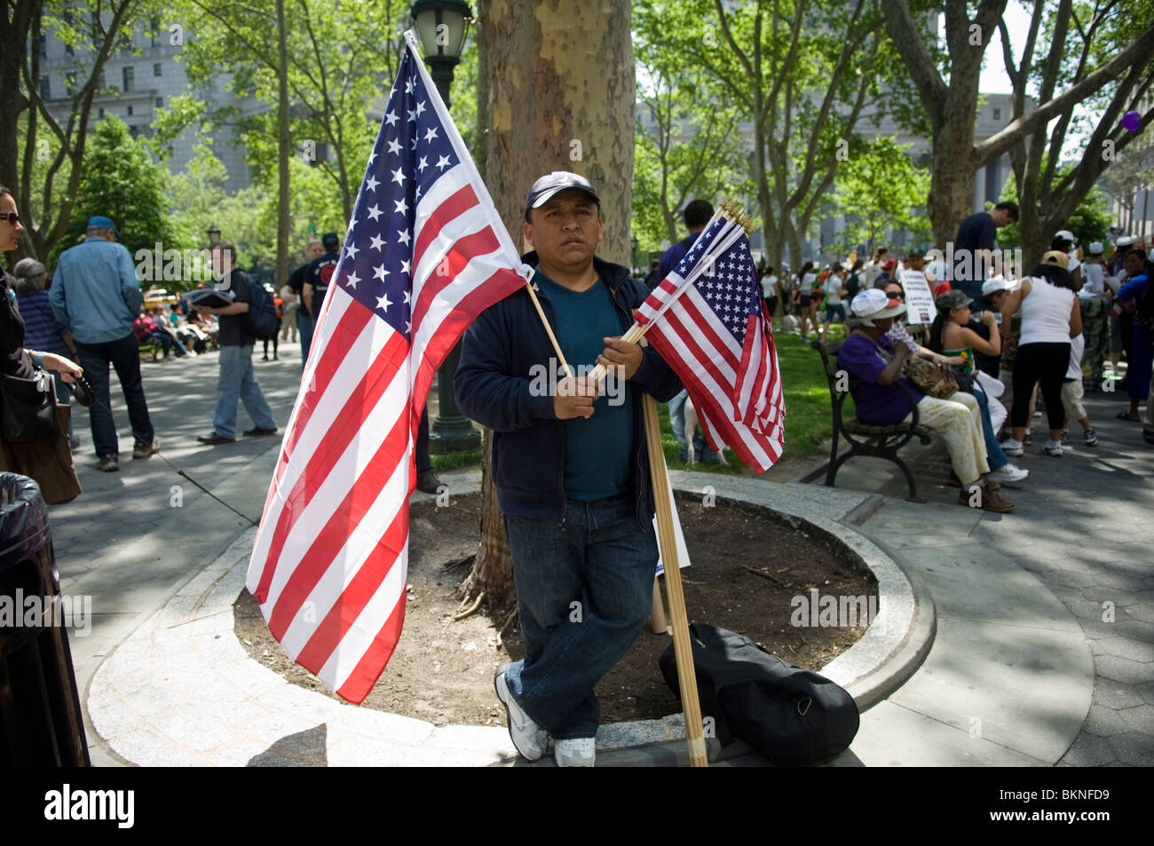 Rally contro Arizona anti-immigrazione Bill SB 1070 in Lower Manhattan a New Yorl Foto Stock