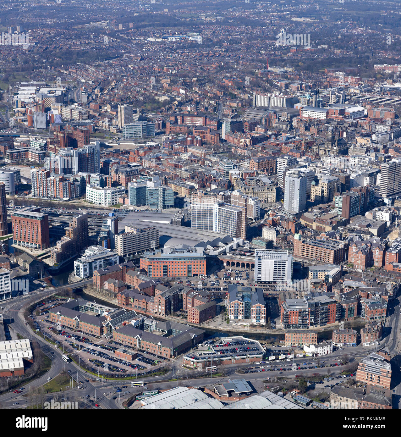 Leeds City Centre, giuridico principale e la zona commerciale, West Yorkshire, nell'Inghilterra del Nord Foto Stock