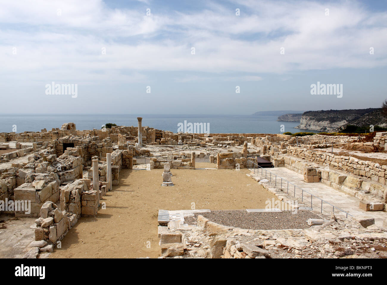 Gli antichi resti della basilica cristiana a KOURION sull'isola di Cipro. Foto Stock