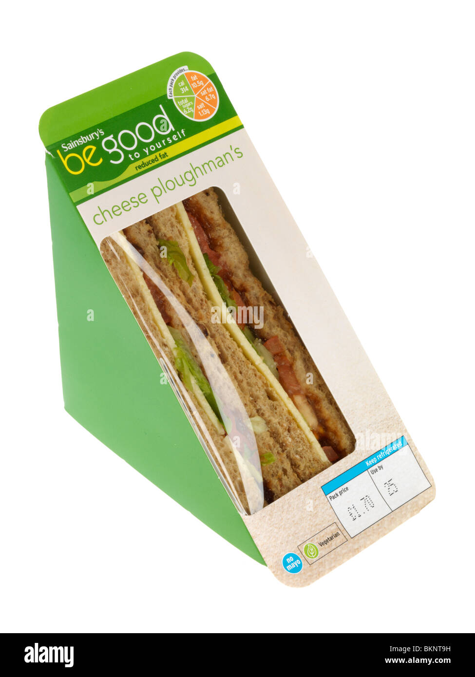 Plowmans Formaggio e sandwich di pomodoro Foto Stock