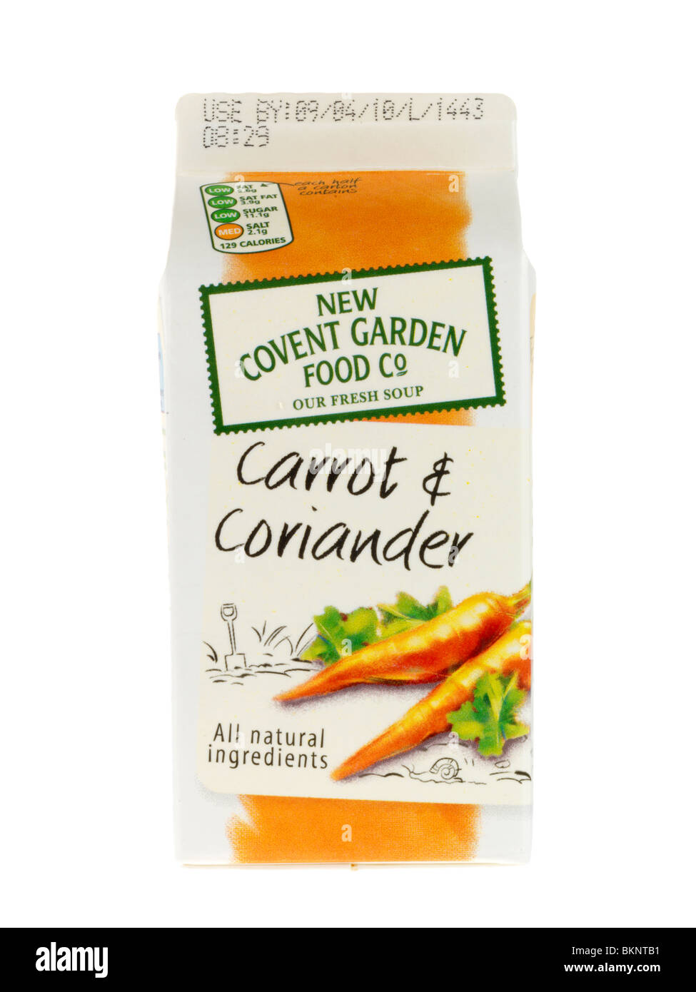 La carota e la Zuppa di coriandolo Foto Stock