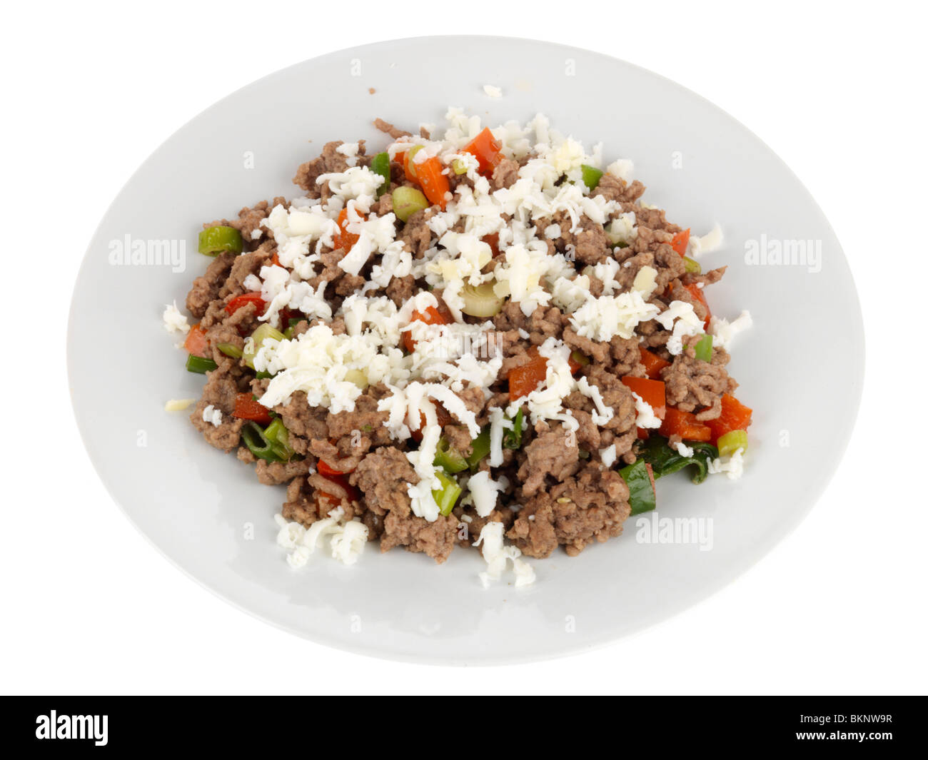 Saltata di macinato di manzo con mozzarella Foto Stock