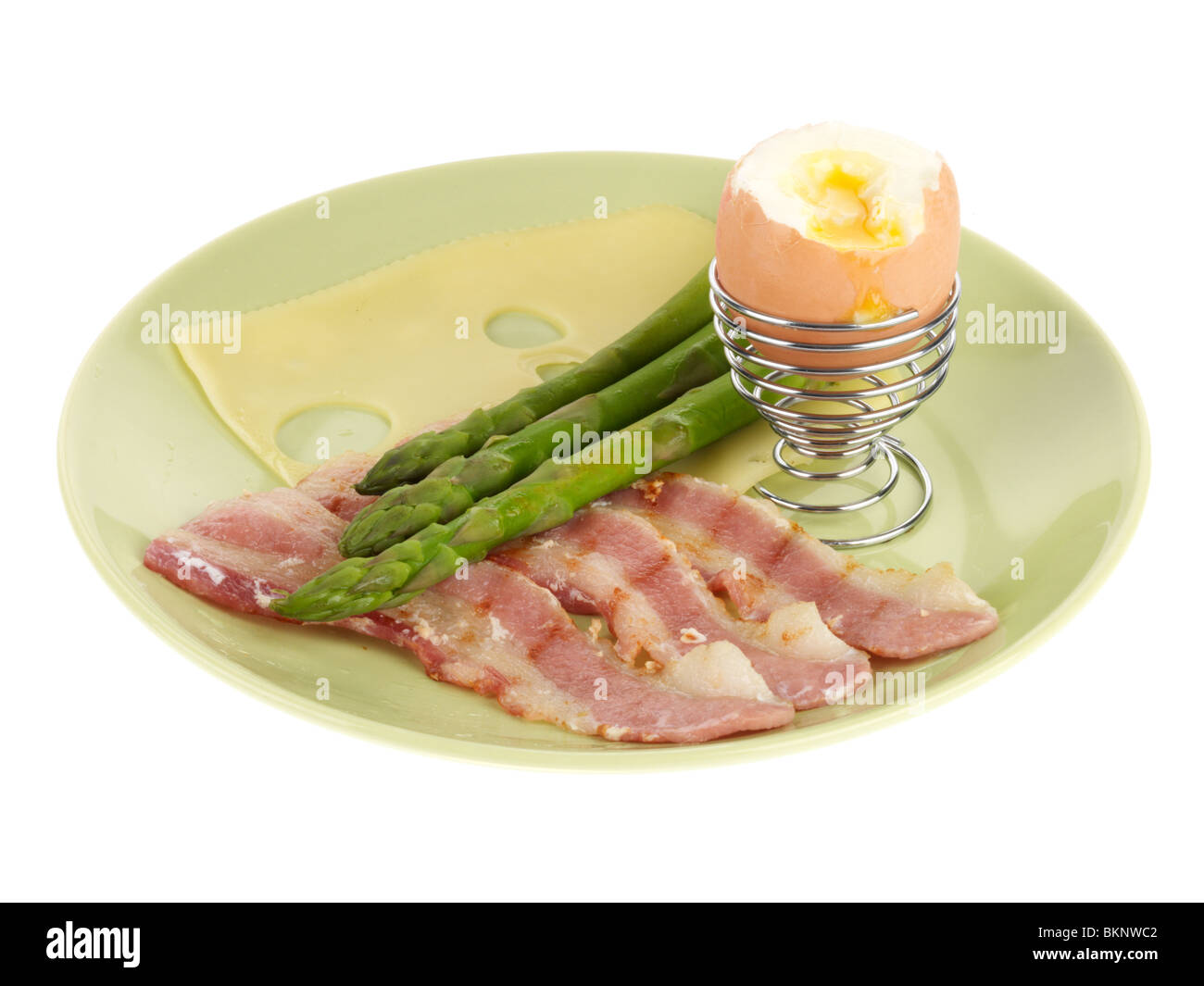 Strisce di pancetta con formaggio e uova Foto Stock