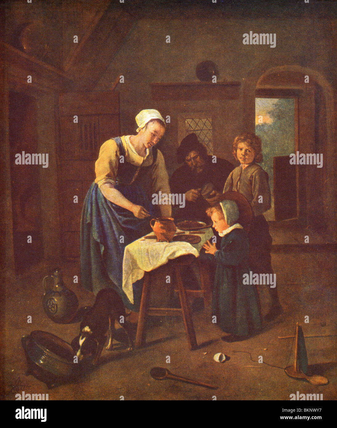 Dire grazia prima di carne Foto Stock