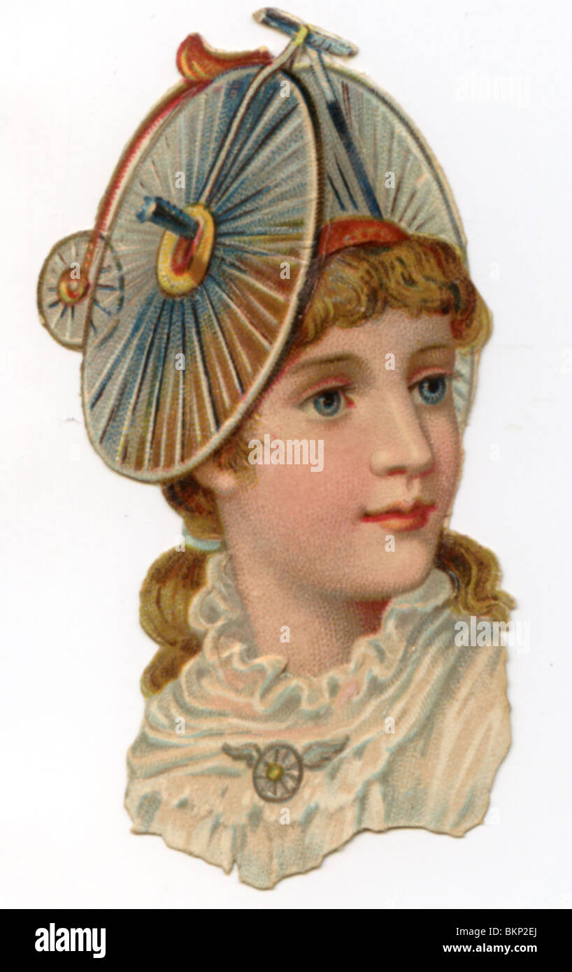 Ritratto di una dama nel cappello decorativo Foto Stock