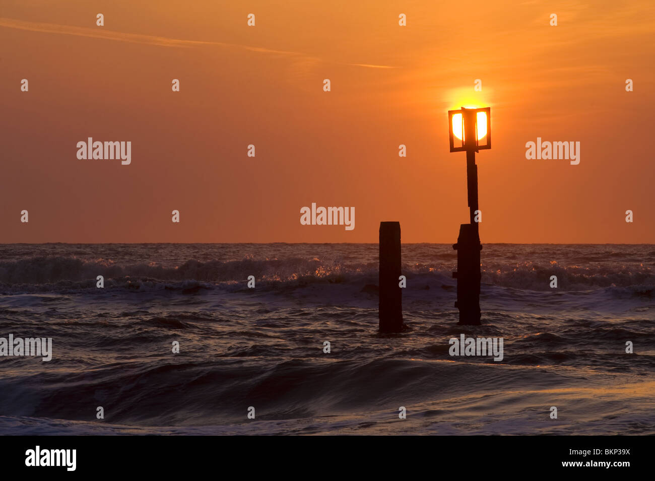 Sunrise a Southwold sulla costa di Suffolk Foto Stock