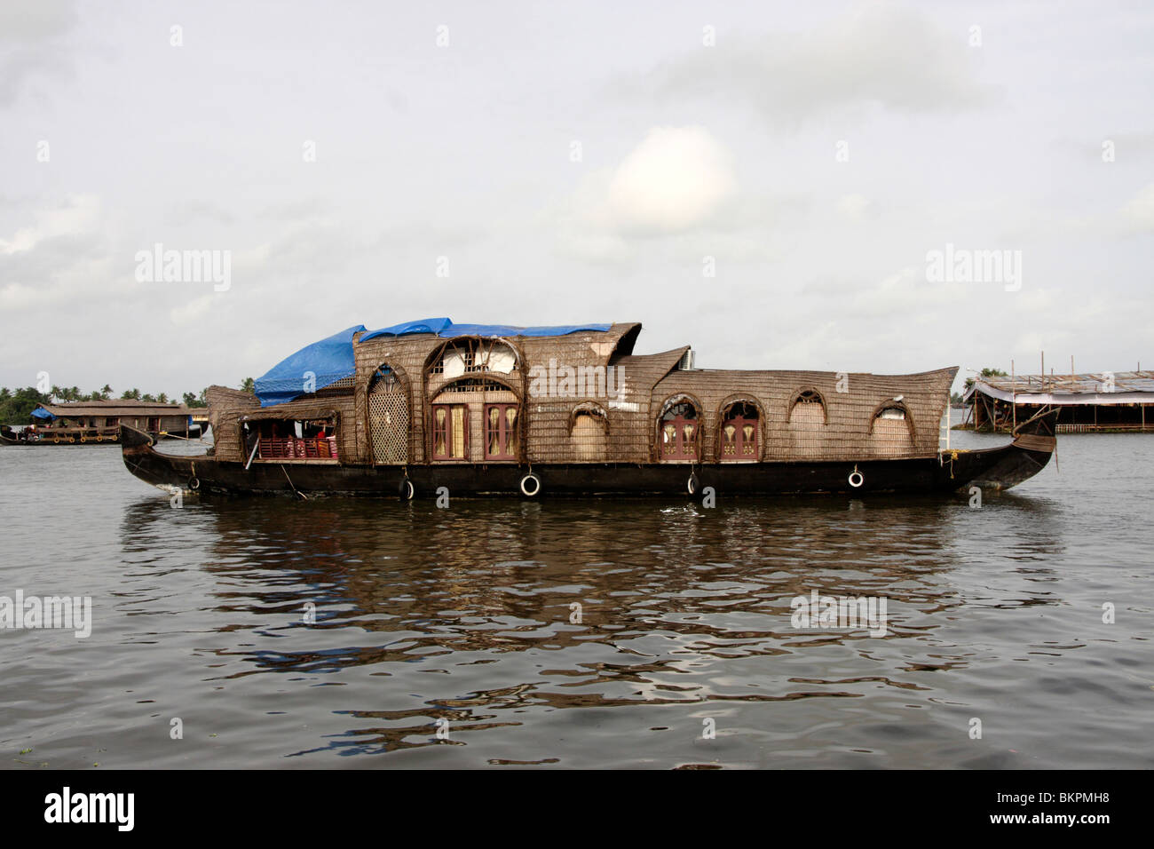 House boat in th indietro acque di alapuzha precedentemente noto come alleppey,alapuzha,kerala,l'india,asia Foto Stock