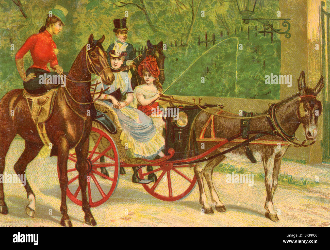 Carro trainato da cavalli Foto Stock