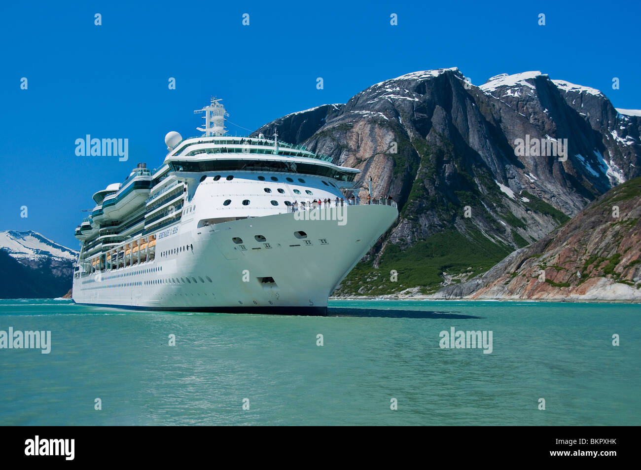 Royal Carribean in nave da crociera braccio Endicott, Tracy Arm-Fords terrore deserto nazionale, a sud-est di Alaska Foto Stock