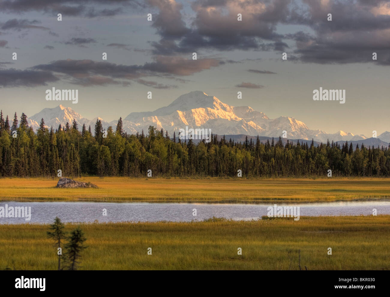Vista panoramica del monte McKinley, Alaska Foto Stock