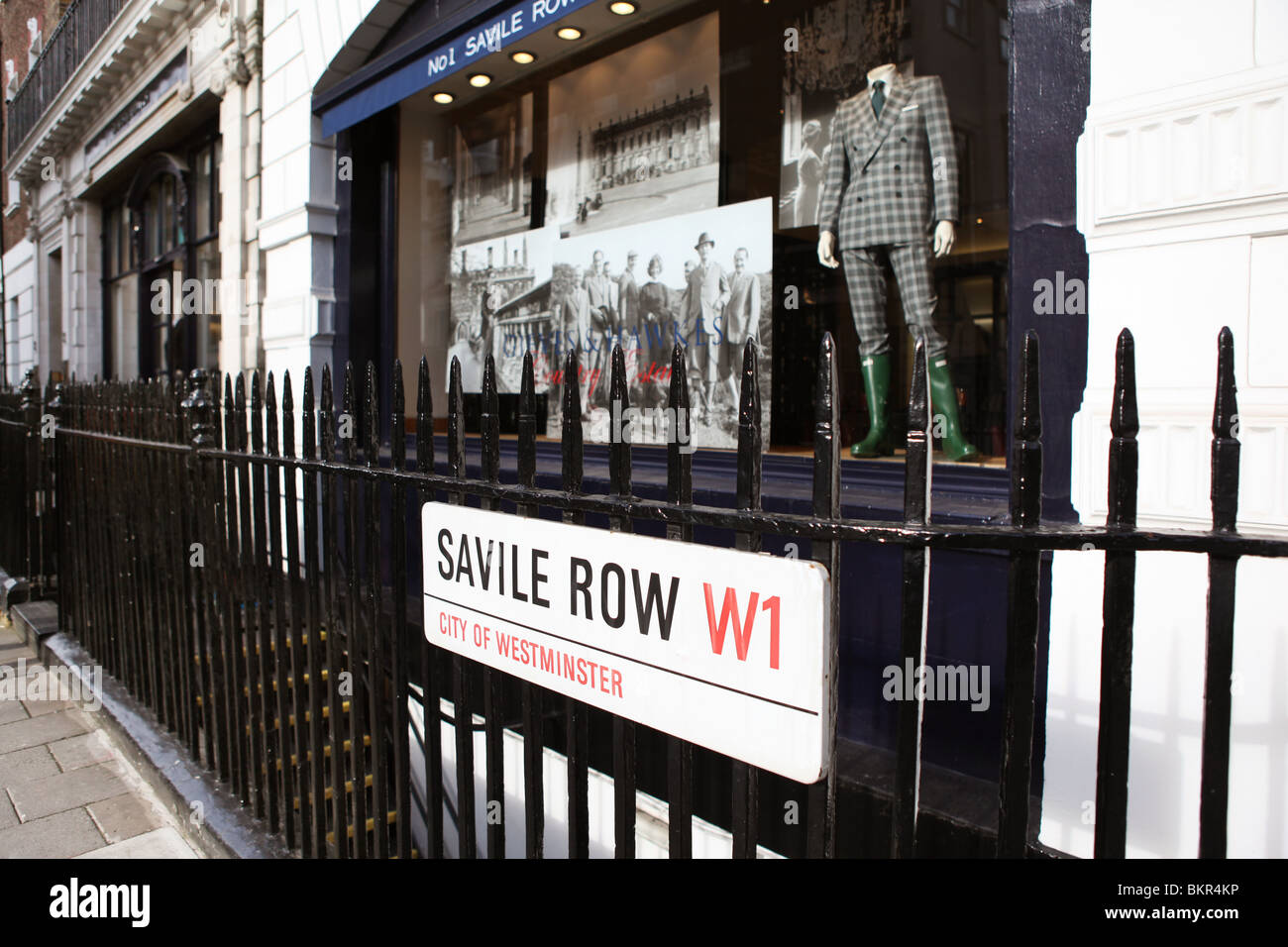 Savile Row tailors in Londra. Foto Stock