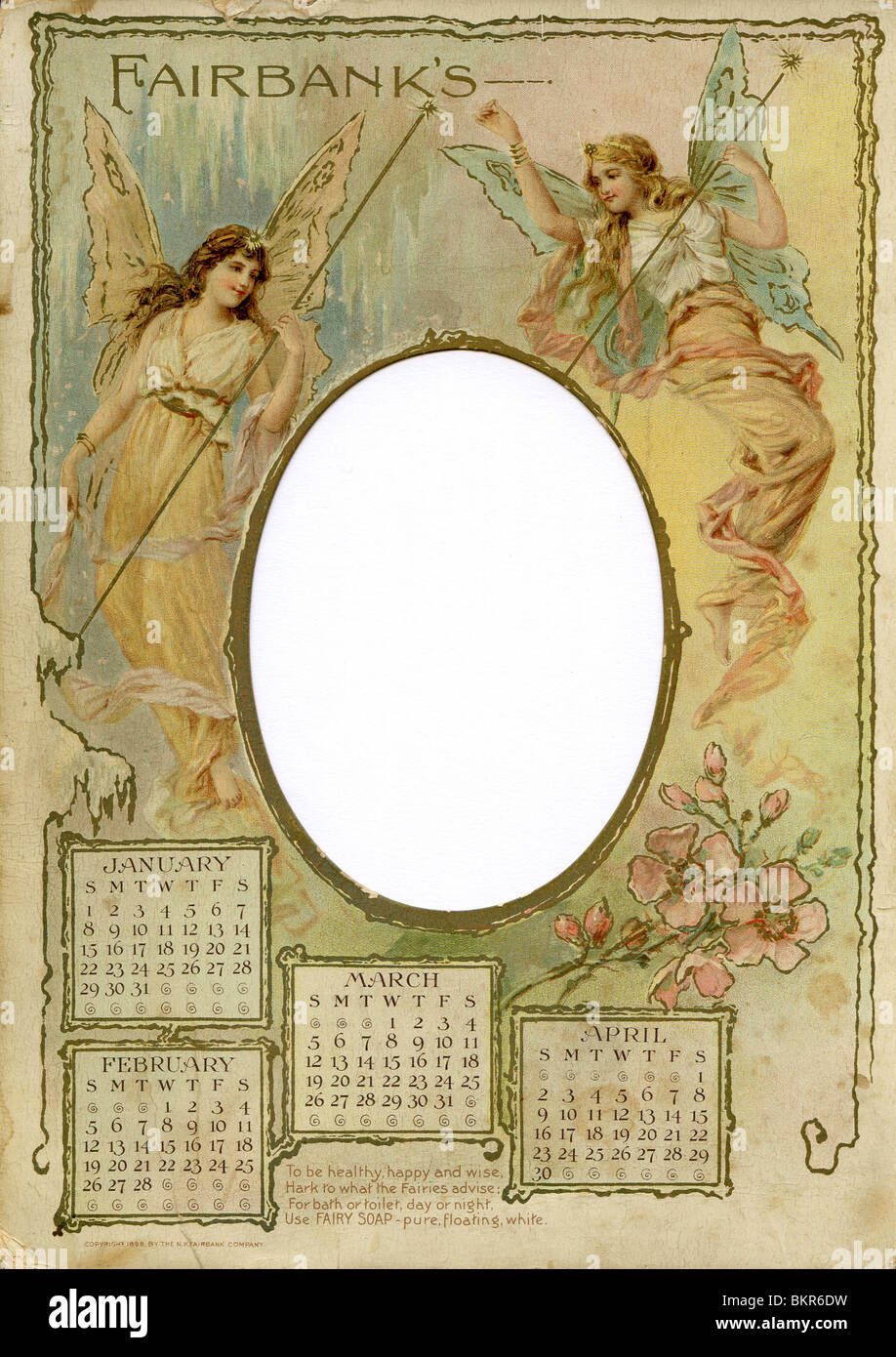 Calendario fiere 1899, Gennaio - Aprile Foto Stock