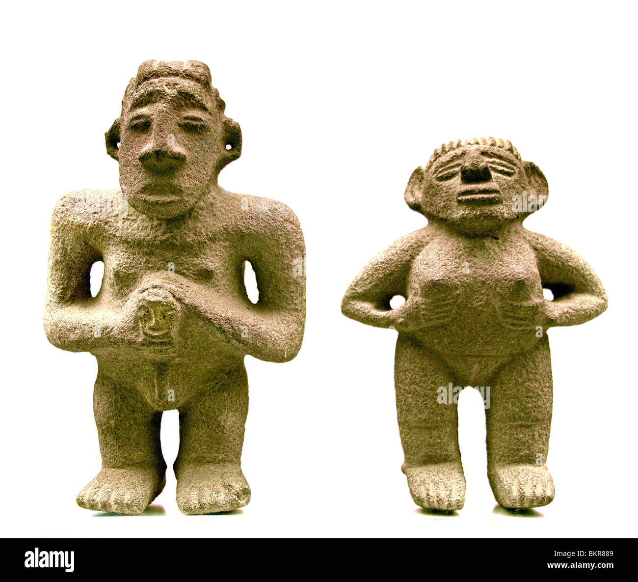 Las Mercedes sito archeologico donna figure Vertiente Atlantica Atlantic capannone 1000 1500 Costa Rica Foto Stock