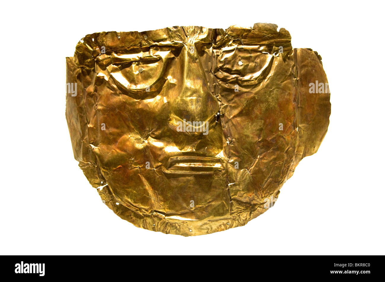 Oro maschera funebre cultura Chimú peruviano Perù Foto Stock