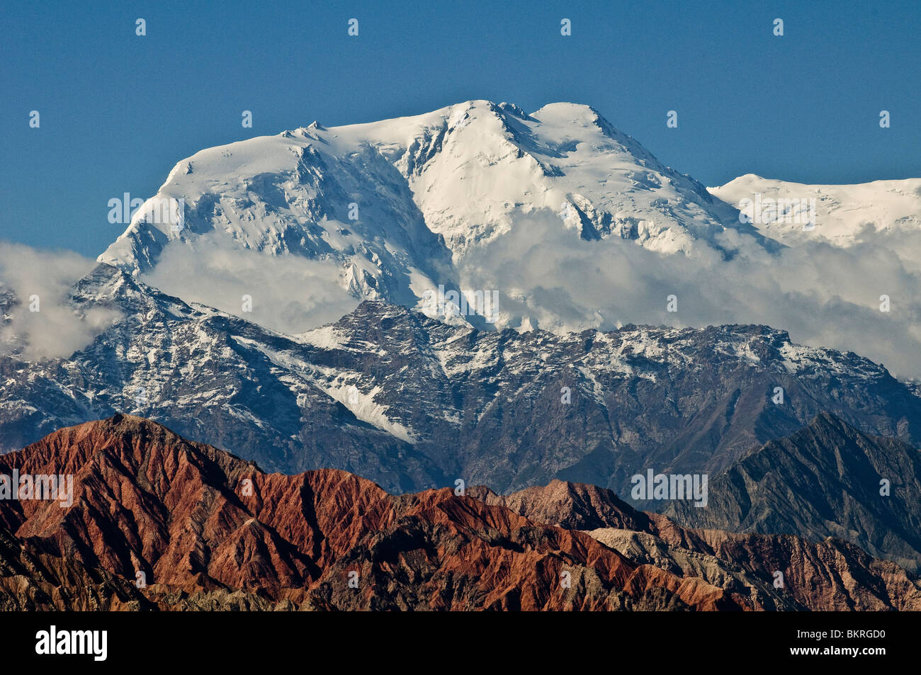 Drammatico paesaggio nel Pamir Mountains. Foto Stock