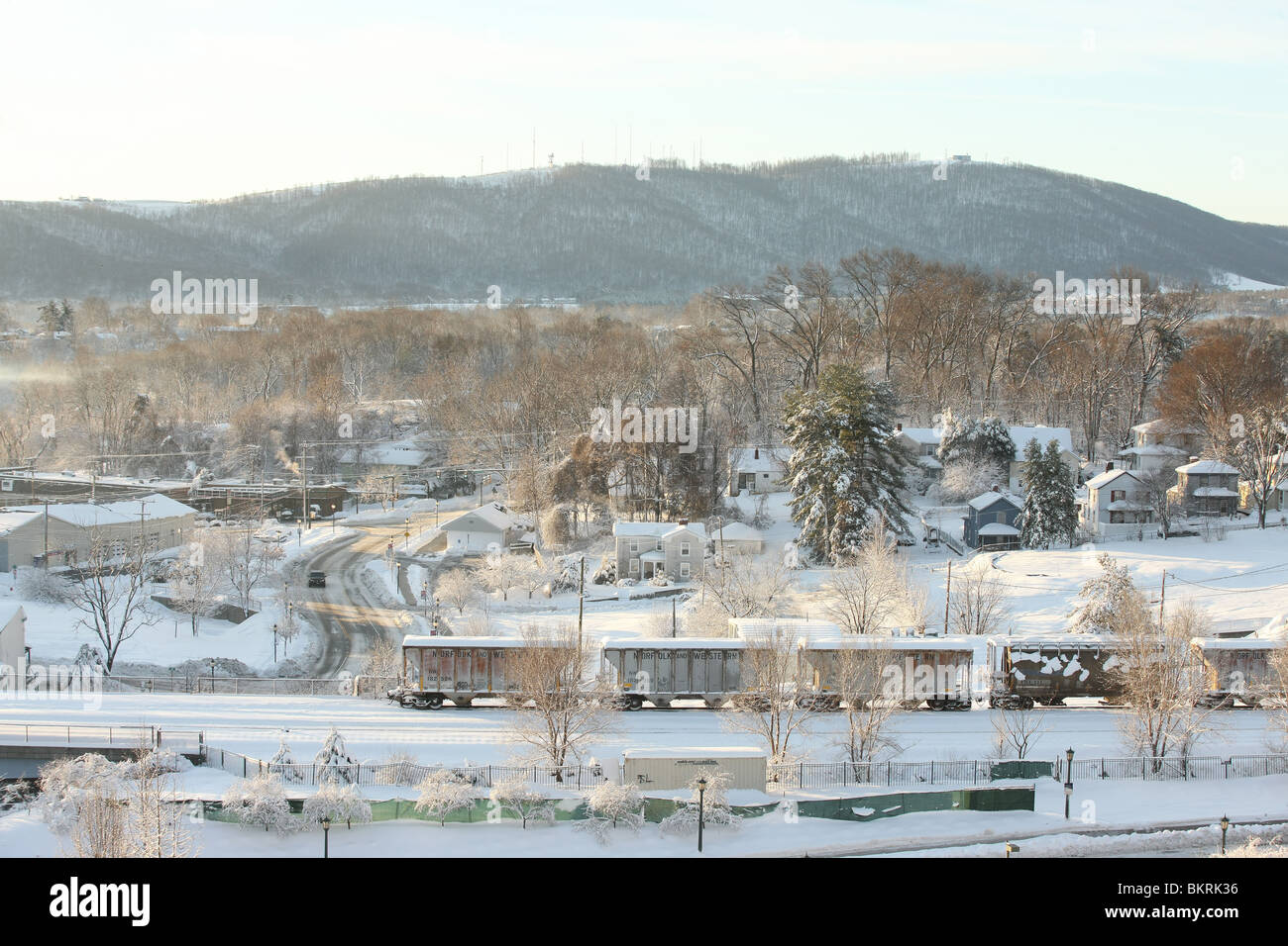 Nevicata a Charlottesville, VA. Foto Stock