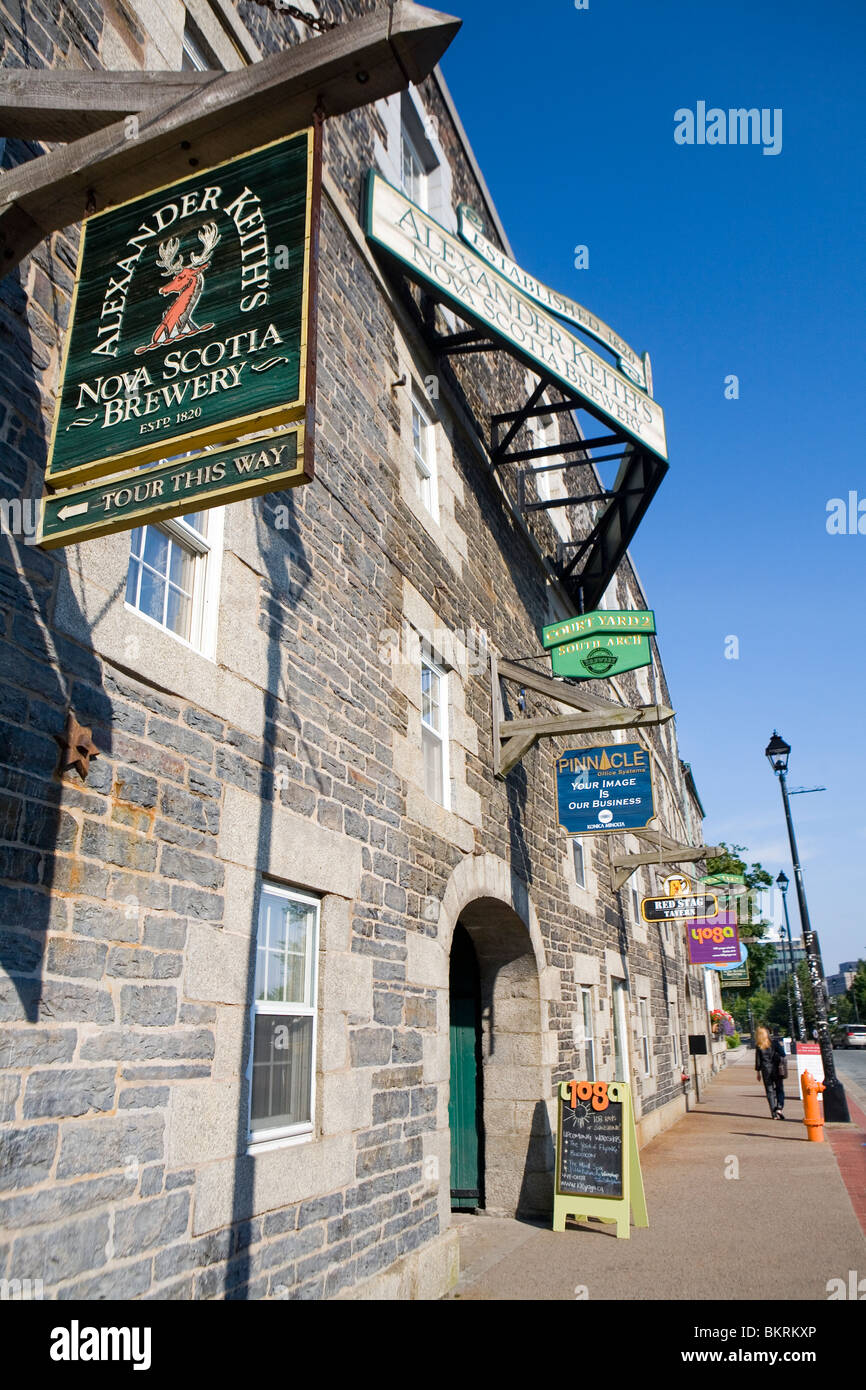 L'ingresso a Alexander Keith's Nova Scotia birreria, uno di America del Nord più antiche fabbriche di birra Foto Stock