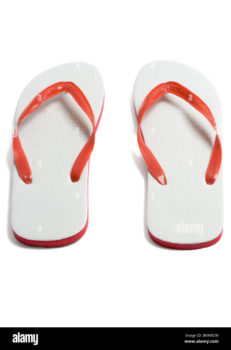 Coppia di havaianas flip flop su sfondo bianco Foto Stock