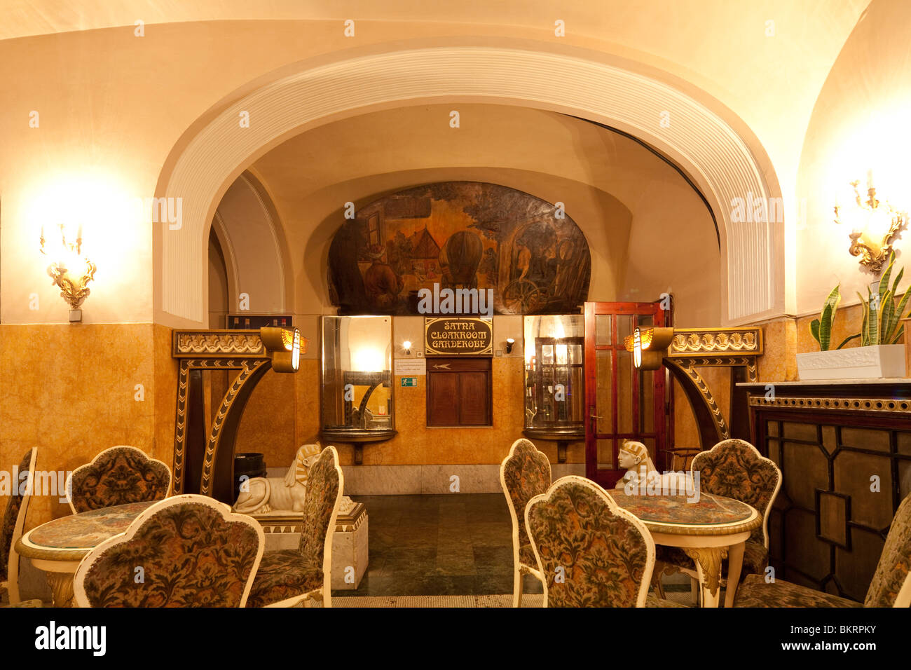 Bar, Hotel Evropa, Piazza Venceslao, Praga, Repubblica Ceca Foto Stock