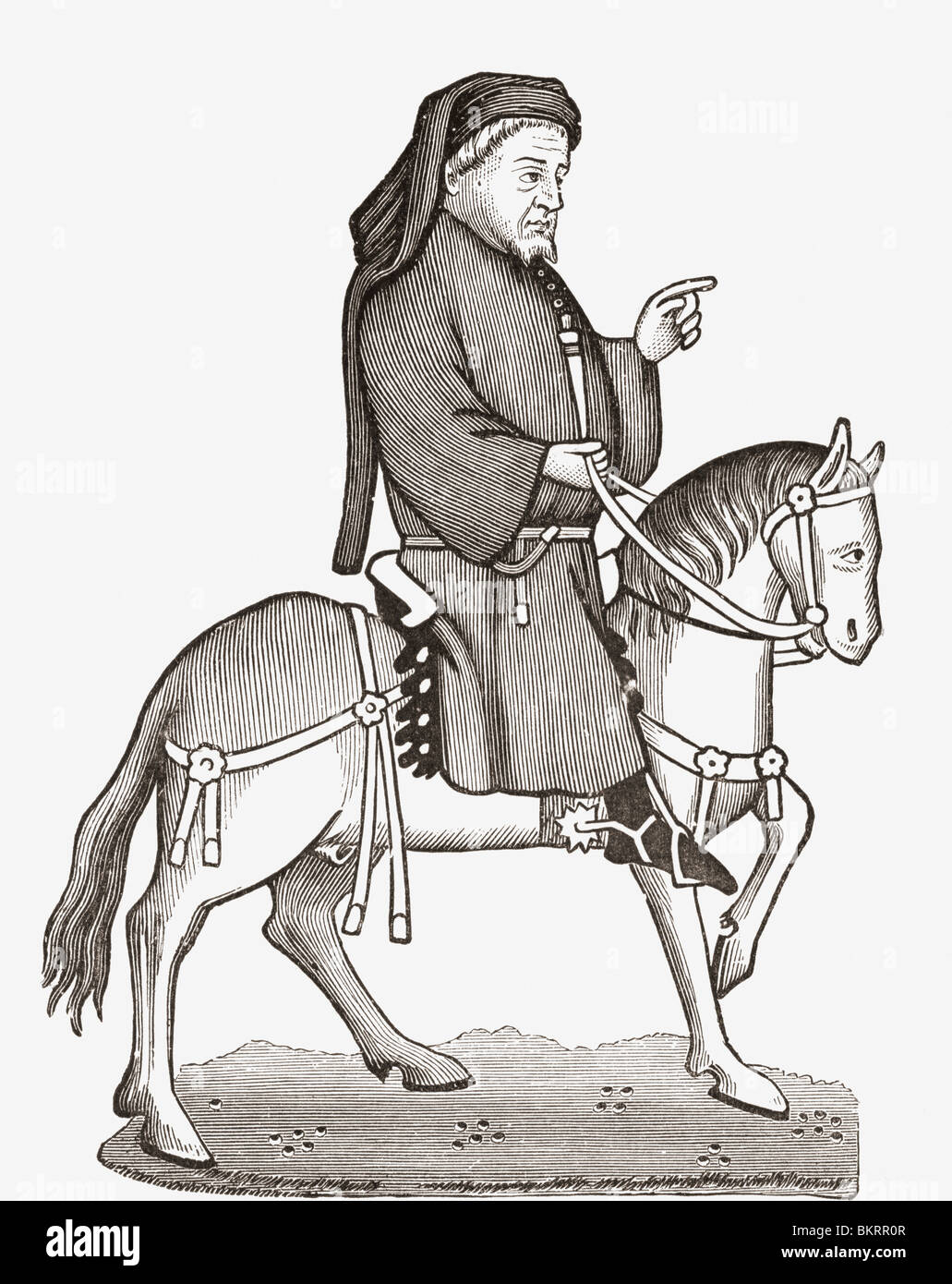 Geoffrey Chaucer c. 1343 a 1400. Autore inglese, poeta e filosofo, burocrate, cortigiano e diplomatico. Foto Stock