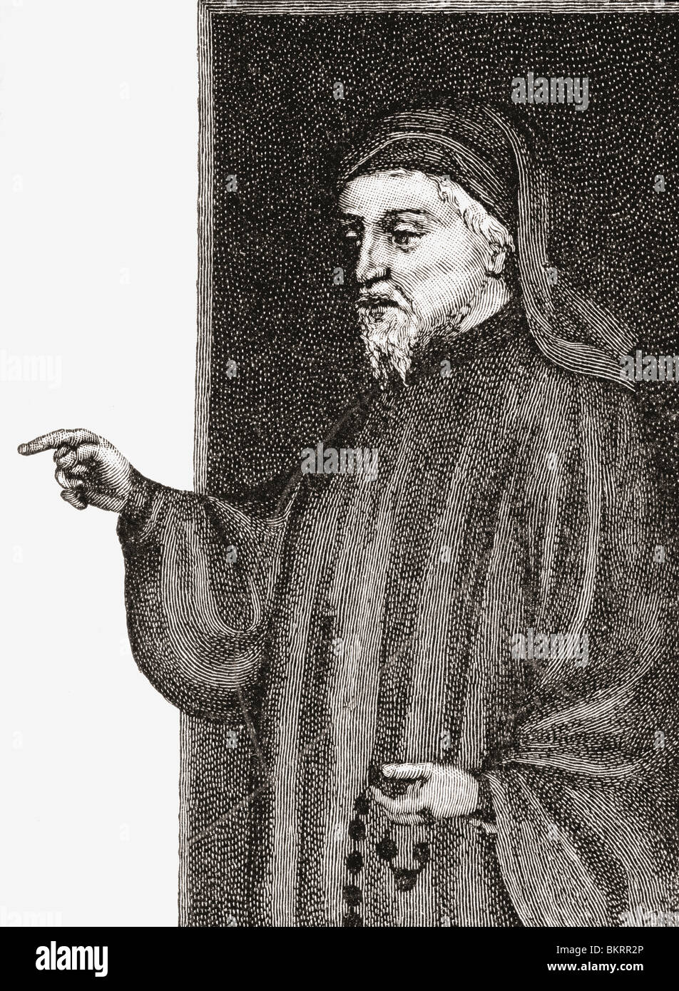Geoffrey Chaucer c. 1343 a 1400. Autore inglese, poeta e filosofo, burocrate, cortigiano e diplomatico. Foto Stock