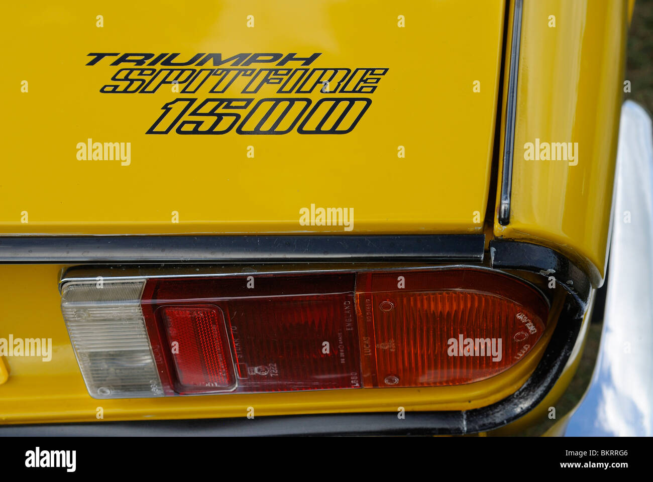 Triumph Spitfire 1500 Car, prodotto tra il 1973 e il 1980, Badge Detail Foto Stock