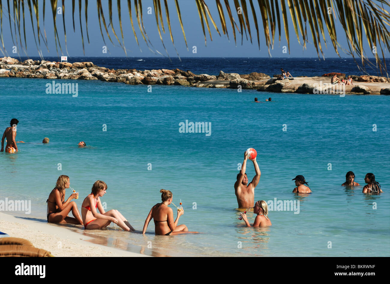 Curacao, Mambo beach Foto Stock
